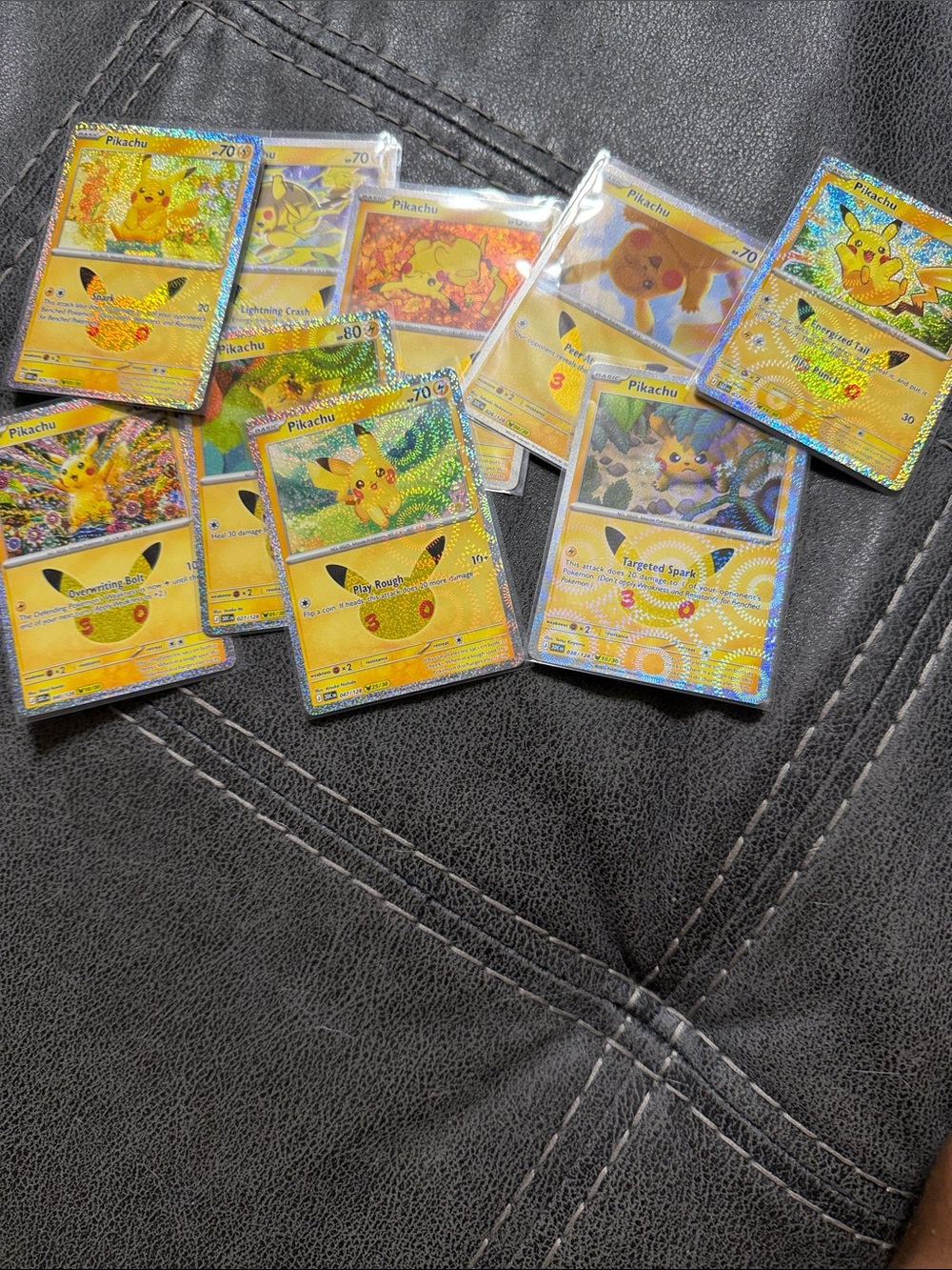 Pokemon Pikachu Holo Trading Cards - Yellow & Gold Highlights